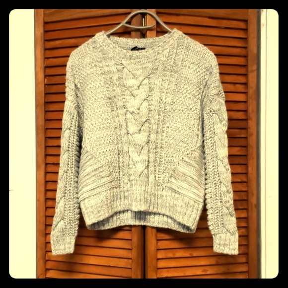 Moon & Madison Sweaters - Moon & Madison Chunky Cable Knit Sweater - Grey